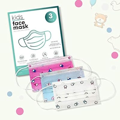 Masque jetable imprimé pour enfants 3 couches couleurs assorties filles (pack de 3)