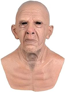 Masque de vieil homme réaliste, masque facial chauve et ridé, masque de cosplay
