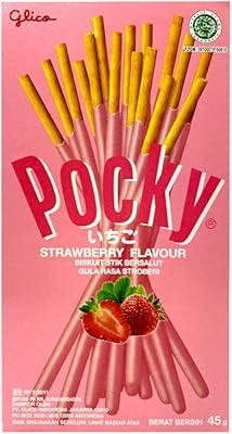 Bâtonnets de biscuit bucky recouverts de crème de fraise, 45 grammes