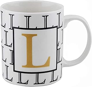 Tasse à thé et à café en porcelaine shalo imprimée de la lettre