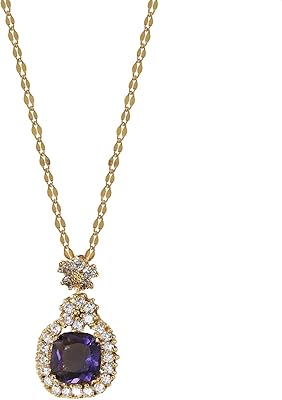 Collier de diamants synthétiques violets avec zirconium pour femme bijoux magnifiques et brillants
