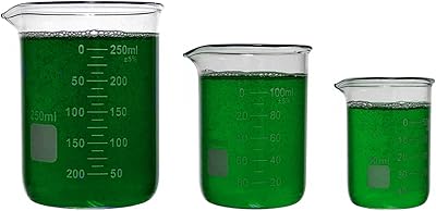 Lot de 3 verres robustes 50 ml, 100 ml, 250 ml, bécher