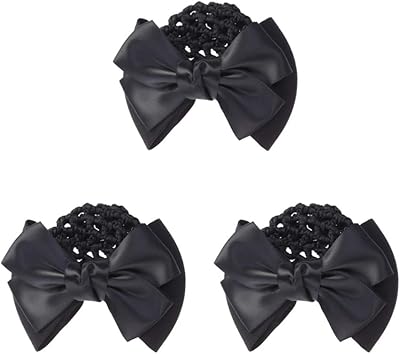 3 pièces pinces à cheveux françaises en lurex avec gros nœud avec filet