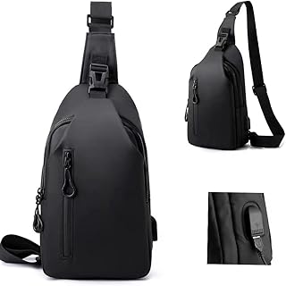 Sac à bandoulière pour hommes, petit sac à bandoulière, conception avec trou usb