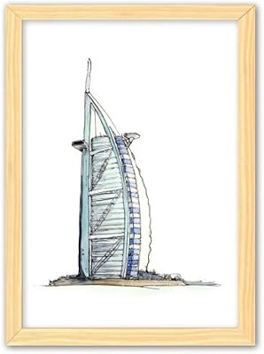 Cadre photo décoratif de luxe en bois de dubaï burj al arab
