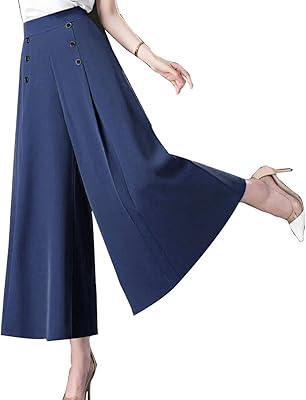 Pantalon élégant à jambes larges plissées, au design élégant, fin et flexible