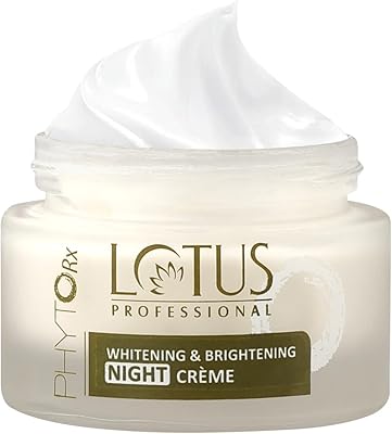 Crème de nuit blanchissante et éclaircissante lotus professional phyto rx, 50 g