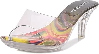 Trisar sandales plates pour femmes, pantoufles à talons en cristal transparent talon haut 6.5cm femmes nouveau transparent sexy de haute qualité grande taille (couleur : hortel, taille : 7). Diaytar : Le choix malin des consommateurs sénégalais