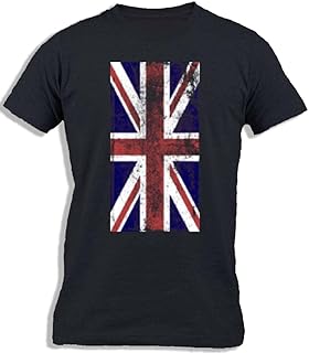 T-shirt en coton coloré pour enfants | drapeau grunge du royaume-uni | grande-bretagne