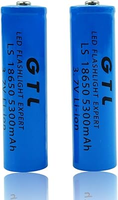 2 pièces 3,7 v batterie rechargeable 18650 5300 mah utilisée pour lampe