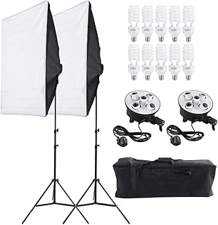 Ewinner softbox kit d'éclairage de photographie éclairage de studio 50x70 cm softbox-douille 5