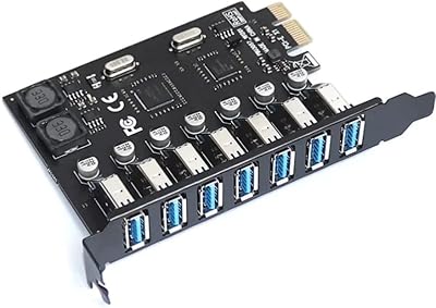Carte d'extension pci express pcie riser usb 3.0 à 7 ports avec technologie