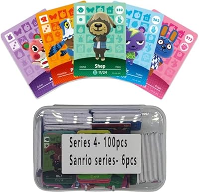 Boîte de cartes amiibo animal crossing série 4. 106 pièces sans doublons.