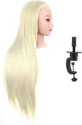 Tête de mannequin de tressage de cheveux erio de 24 pouces avec support