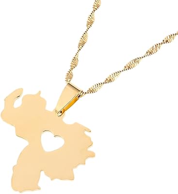 Collier carte du venezuela pour femme avec motif cœur du venezuela non