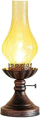 Lampe à kérosène en verre rétro américain pour table de chevet, lanterne à