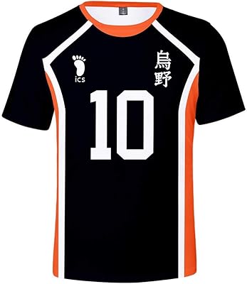 Haikyuu t-shirt anime cosplay costume impression 3d à manches courtes uniforme de sport