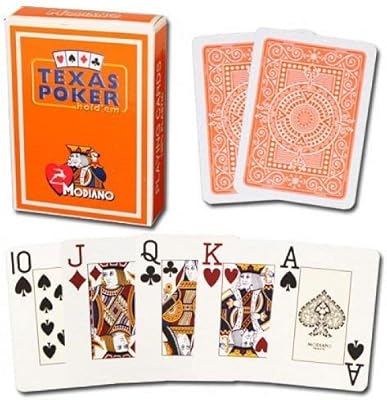 Cartes à jouer en plastique modiano, orange, 14+, 52 pièces dans 1 paquet