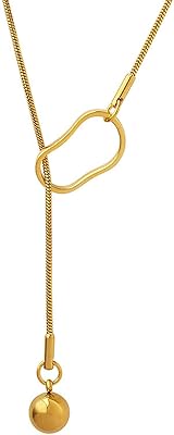 Collier long en or pour femme bijoux élégants plaqués 18