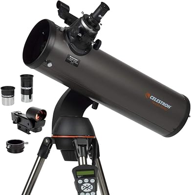 Télescope informatisé celestron 31145 130slt, commande manuelle compacte et portable, ouverture 130 mm