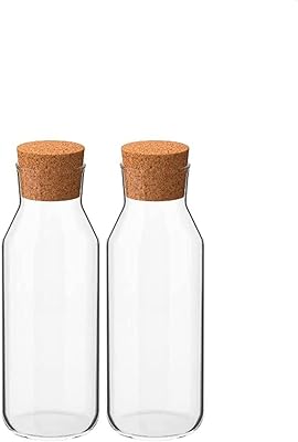 Voiddrop 2 bouteilles de 1 200 ml avec couvercle en liège, verre transparent pour eau, jus, thé glacé et vin. Le meilleur du e-commerce discount réuni sur Diaytar