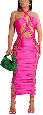 Robe d'été d'été épaisse à lacets avec double fermeture éclair et dos ouvert
