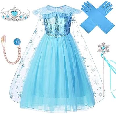 Déguisement de reine des neiges pour filles, robe de fête d'anniversaire, robe
