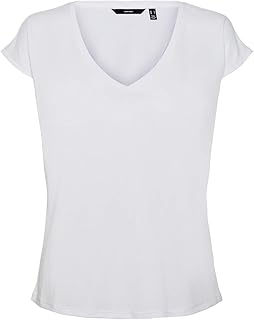 T-shirt à manches courtes et col en v vero moda pour femme