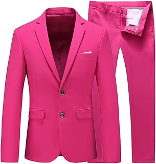 Costume slim à deux boutons pour hommes, veste et pantalon unis en deux