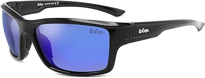 Lunettes de soleil de sport polarisées miroir bleu pour hommes (lc1033c02), noir