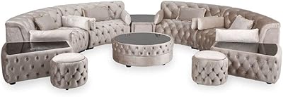 Ensemble de canapé d'angle rembourré en micro-daim 10 places home r us house