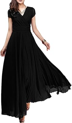 Robe de demoiselle d'honneur vintage en mousseline de soie et col en v