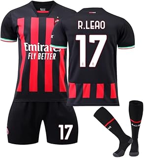 Maillot de football pour garçons 2022-2023 milan domicile ar leao #17 ensemble