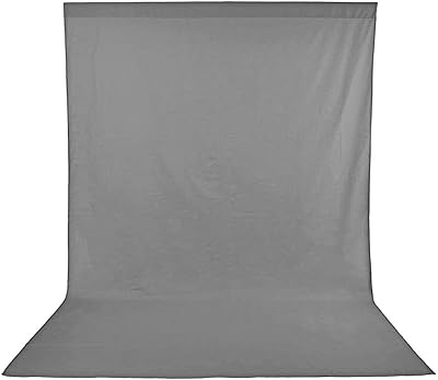 Papier de fond pour photographie en mousseline 100 % coton copic 3x6m/10x19.68ft (gris)