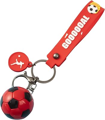Porte-clés avec breloque football porte-clés tendance pour hommes et femmes à clip