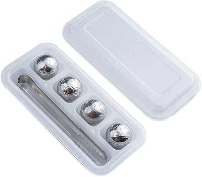 Glaçons amateurs en acier inoxydable, 4 pièces + bac à glaçons en métal