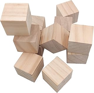 Blocs de bois bruts airuvami 15 mm, paquet de 50 petits blocs
