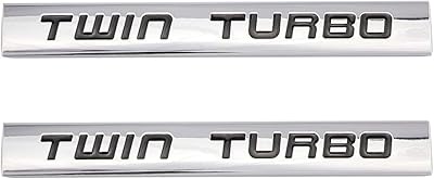 2 pièces autocollant de voiture logo turbo 3d finition chromée autocollant en métal