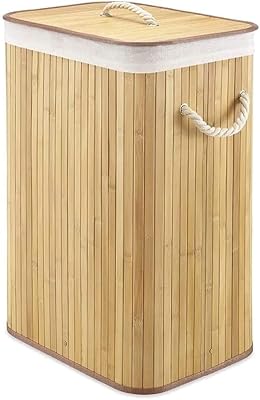 Panier à linge pliable tomfys avec couvercle et poignées, panier à linge pliable