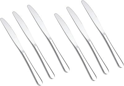 Ensemble de 6 couteaux de table awm, couteau de table en acier inoxydable