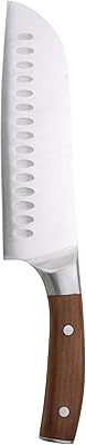 Couteau santoku bergener wolfsburg 17,5 cm, acier inoxydable, manche en bois, bg39161br, argent