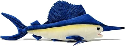 Peluche d'espadon de simulation de petit cœur, animaux en peluche de voilier-marlin deep