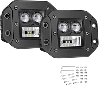 2 pièces phares de travail led pour voiture, lentille 7d, phares antibrouillard led