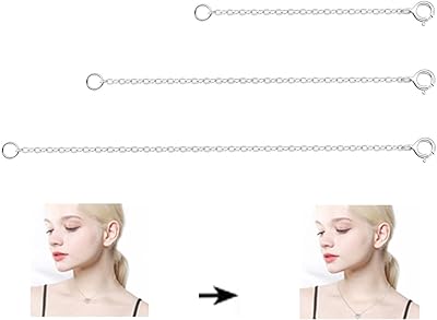 3 pièces de collier d'extension en argent sterling 925 ensemble de chaînes fin