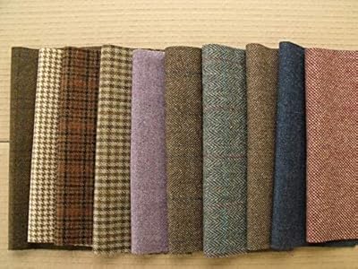 Restes de tweed britannique 100 % pure laine pour travaux manuels patchwork, 10 pièces 23 x 23 cm (9 pouces). Des économies substantielles vous attendent sur Diaytar