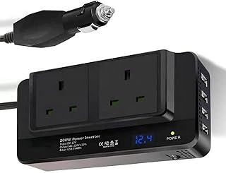 Onduleur 200w dc 12v à ac 220v 230v 240v double prise convertisseur