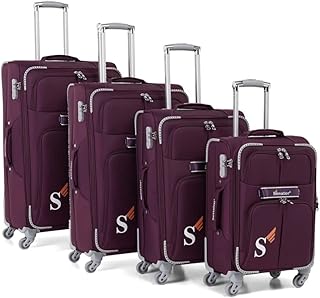 Ensemble de bagages souples en nylon léger avec 4 roulettes