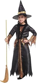 Ensemble de costumes de sorcière d'halloween pour enfants, costume de sorcière féerique
