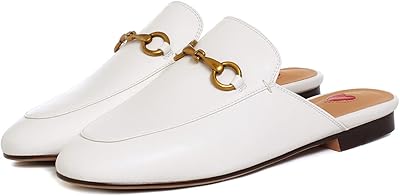 Sandales à enfiler en cuir à talons bas et dos ouvert pour filles