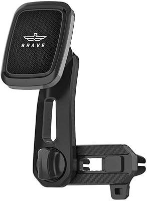 Support de voiture magnétique brave, support de téléphone à double verrouillage pour grille